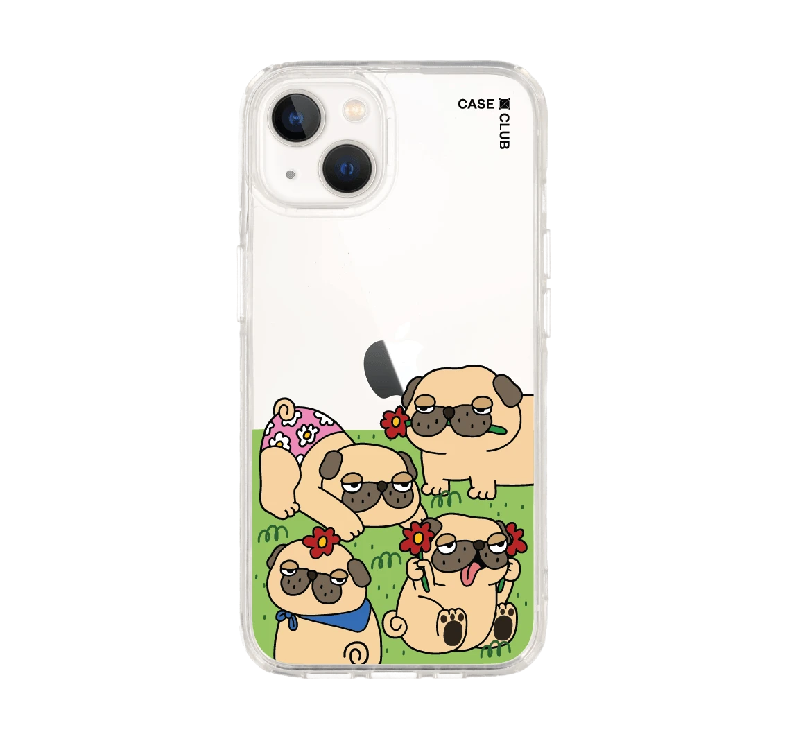 เคสใส iphone 13 หมาปั๊กในสวนหลังบ้าน
